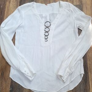 Free People Low Cut V-neck Top Womens Size Medium
